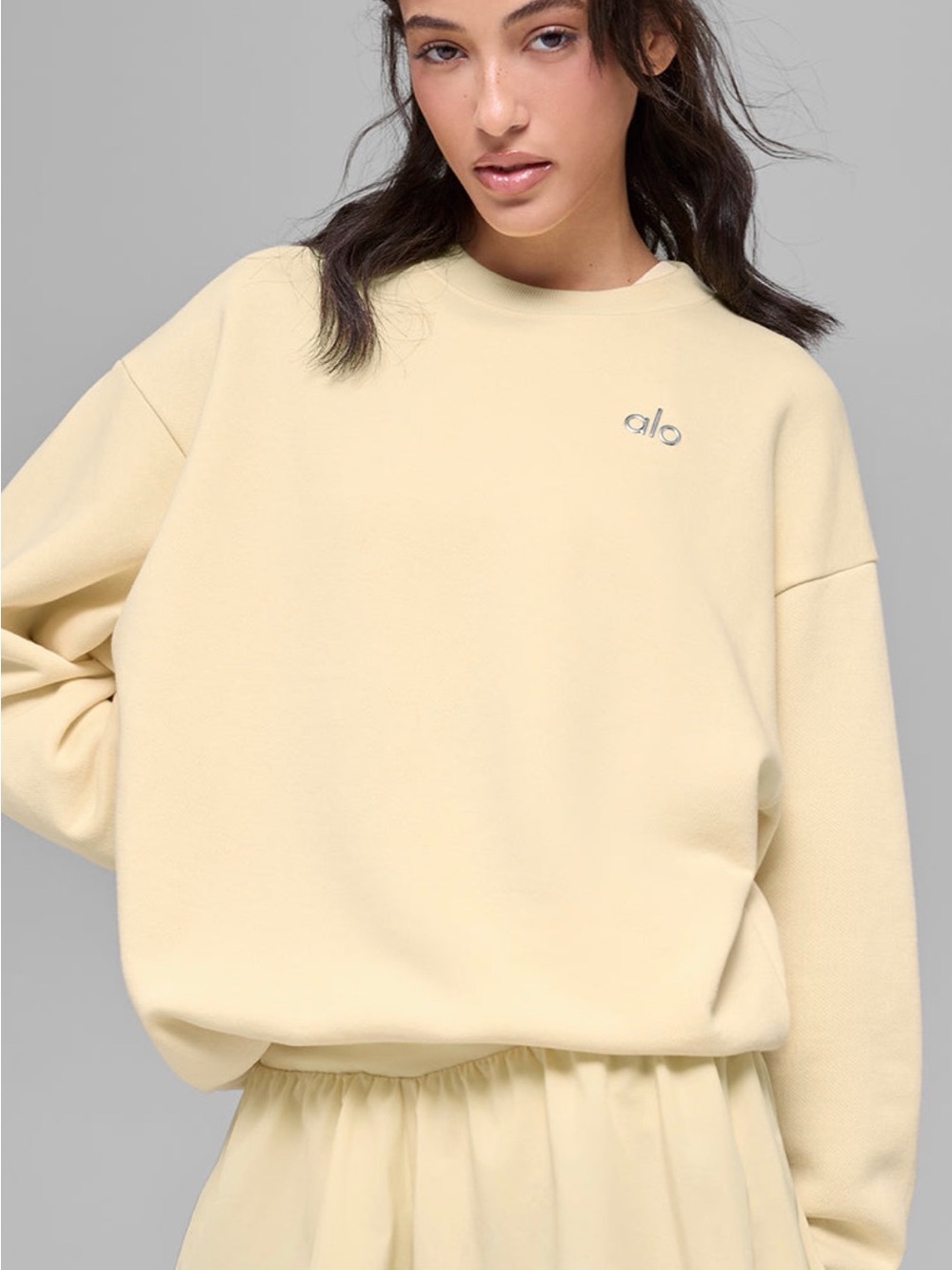 Alo Accolade Crewneck Pullover in Candlelight Size S